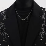 Metal Beaded Loose Suit Jacket