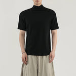 Straight Shoulder Jumpsuit Collar Knitted Slim Fit T-shirt