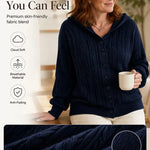 Women's Open-Front Hooded Knit Cardigan