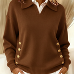 Erminia | Maglione con Collo Polo e Bottoni
