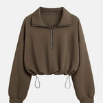 Women's Zip Waist Long Sleeve Sweatshirt