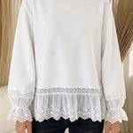 Women's Lace Panel Relaxed Sweatshirt