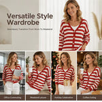 Women's Relaxed V Neck Button Cardigan