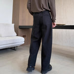 Thickened Woolen Curved Loose Casual Trousers