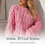 Women's Leaf Pattern Open Knit Jumper