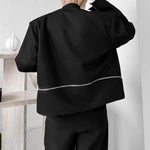Retro Dark Stand-up Collar Zip-up Jacket