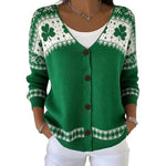 Women's Relaxed V Neck Button Cardigan