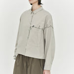 Women's Line Embroidered Collared Shirt