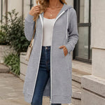 Women's Longline Zip-Up Hooded Jacket