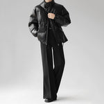 Flared Retro Wool Casual Trousers