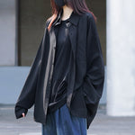 Black Slim Japanese Loose Shirt