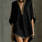 Black Deep V-Neck Mini Dress