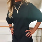 Women's Relaxed High Neck Maxi Dress
