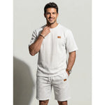 KZZ Men's summer casual fashion round neck short-sleeved short pants set