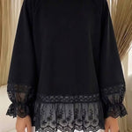 Women's Lace Panel Relaxed Sweatshirt