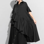 Women's Irregular Ruffle Mid-Length Shirt