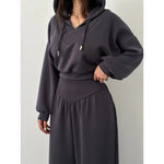 Women's Cropped Hoodie & Wide Leg Trouser Set