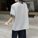 Detachable Leopard-Print Silk Scarf T-shirt