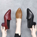 Women's Embroidered Low Heel Shoes