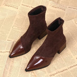 Women's Pointed Toe Chunky Heel Ankle Boots