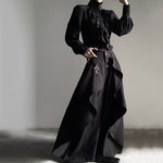 Retro Irregular Drape Wide-leg Trousers