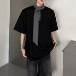 Shoulder Pad Stitching Bow Tie Polo Shirt