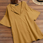 Zeagoo Tunic Tops Sexy V Neck Short Sleeve Blouses Casual Loose Fit Plain T-Shirts
