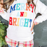 Merry And Bright Cable Knit Pullover Sweatshirt