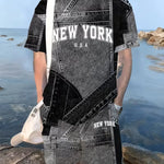 KZZ Men's Outdoor Short-Sleeve and Shorts Set