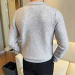 Lyocell V-neck Collared Slim Fit Knit Sweater