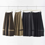Color-blocked Wool Casual Tulip Skirt