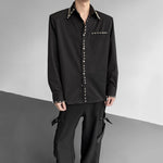 Pearl Embellished Shoulder Pad Shirt