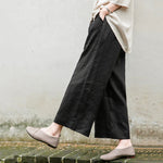 Drawstring Linen Thin Wide-Leg Pants