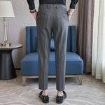British Plaid Slim-fit Casual Trousers