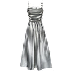 Striped Tube Top Suspender Dress