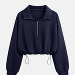Women's Zip Waist Long Sleeve Sweatshirt