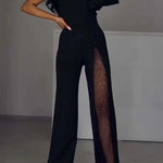 Women’s Off-Shoulder High-Slit Cotton-Blend Jumpsuit