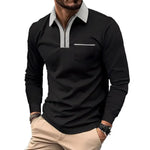 KZZ Men's long-sleeved polo shirt for spring and autumn