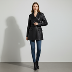 Harper Tailored Leather Wrap Blazer