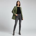 Harper Tailored Leather Wrap Blazer