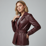 Bianca Belted Genuine Leather Jacket
