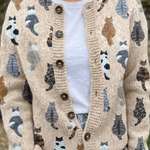 Charlotte™ | Cozy Cat Print Cardigan