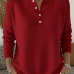 Ernesta | Henley Button-Down Knit Sweater