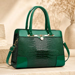 Lucia | Croc-Embossed Satchel Handbag