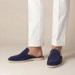 Yacht | Mocassino Aperto Camoscio — Blu Navy