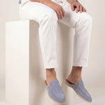 Yacht | Mocassino Aperto Camoscio — Celeste