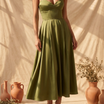 Liora | Robe Midi Élégante Sans Bretelles