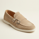 Como Suede Double-Buckle Loafers