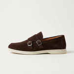 Como Suede Double-Buckle Loafers