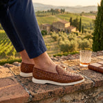 Sorrento | Mocassino Intrecciato in Pelle — Cuoio